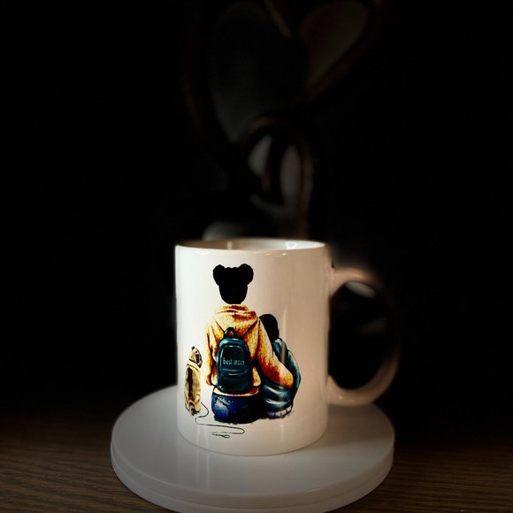 Custom made Coffee Mug-Dishwasher safe Ladie & Pug. NWT - Picture 2 of 2